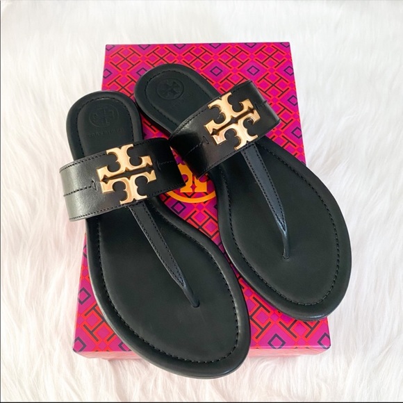 Tory Burch Shoes - NEW TORY BURCH Everly Backless Thong Sandals BLACK